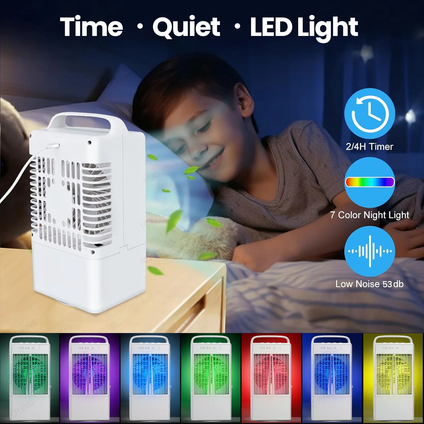 Mini Climatiseur de Bureau USB | Ventilateur Refroidisseur d'Air | Eau + Glace | Chambre Bureau