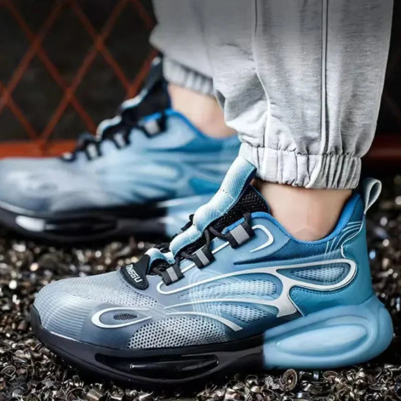 Ademende en schokabsorberende veiligheidsschoenen