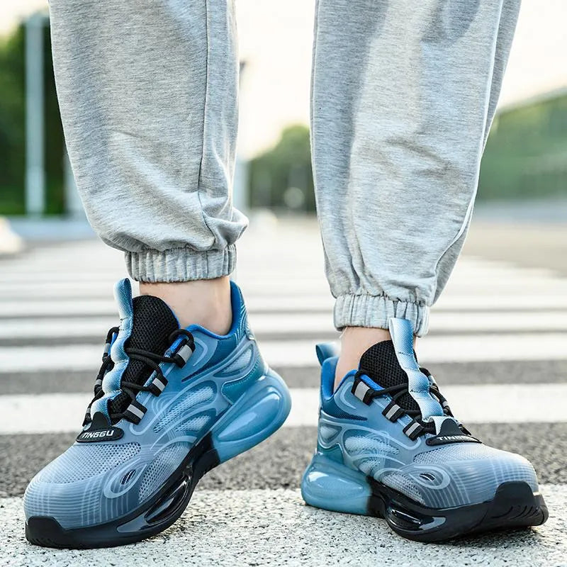 Ademende en schokabsorberende veiligheidsschoenen