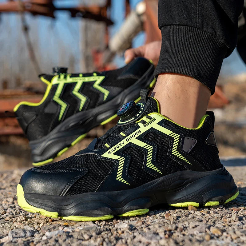 Comfortabele veiligheidsschoenen met draaibare vetersluiting