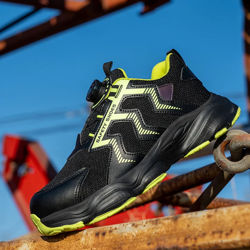 Comfortabele veiligheidsschoenen met draaibare vetersluiting