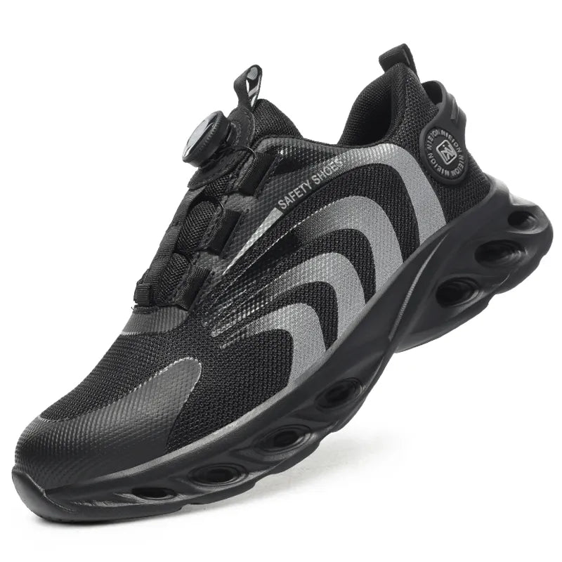 Veiligheids- en beschermingsschoenen met draaibare vetersluiting