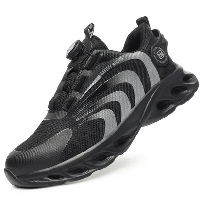 Veiligheids- en beschermingsschoenen met draaibare vetersluiting