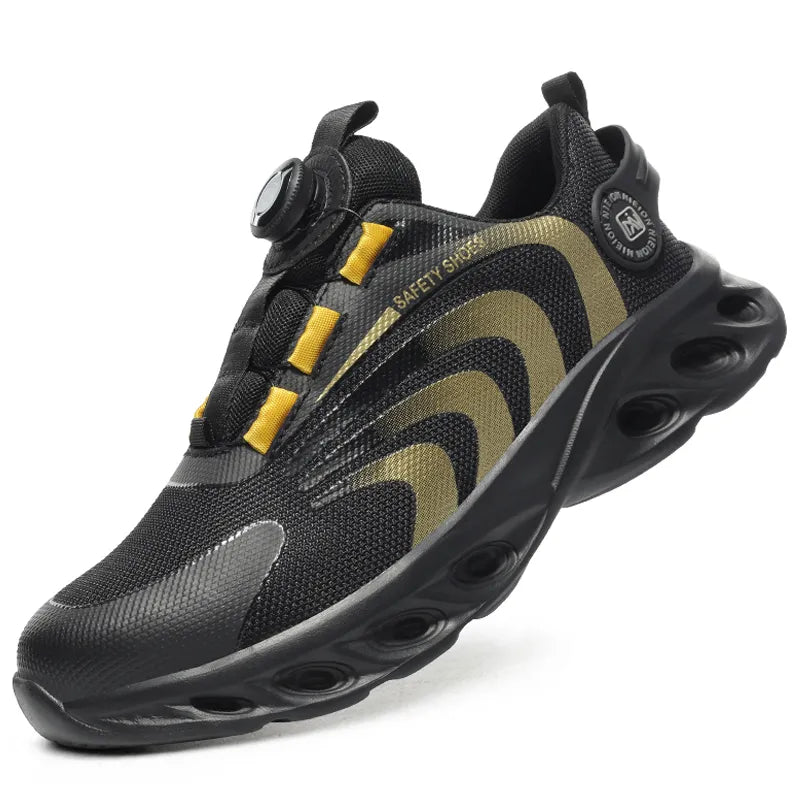 Veiligheids- en beschermingsschoenen met draaibare vetersluiting