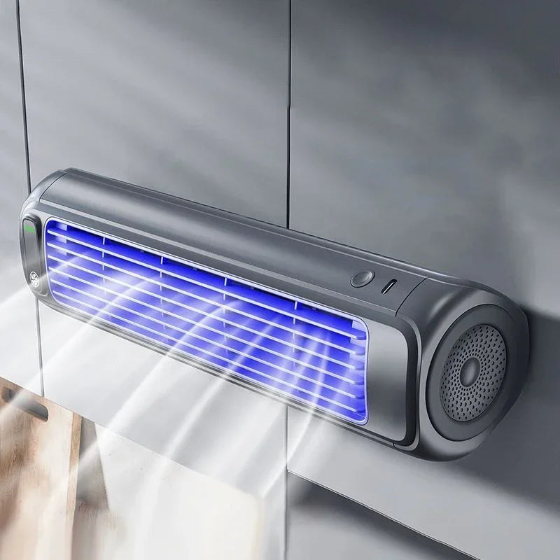 Ventilateur Mural Silencieux Rechargeable | Sans Perçage | 4 Vitesses | Maison Cuisine Salle de Bain
