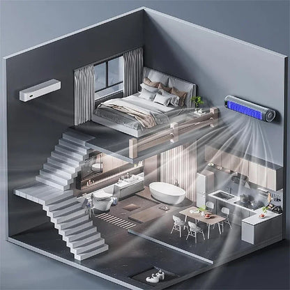 Ventilateur Mural Silencieux Rechargeable | Sans Perçage | 4 Vitesses | Maison Cuisine Salle de Bain