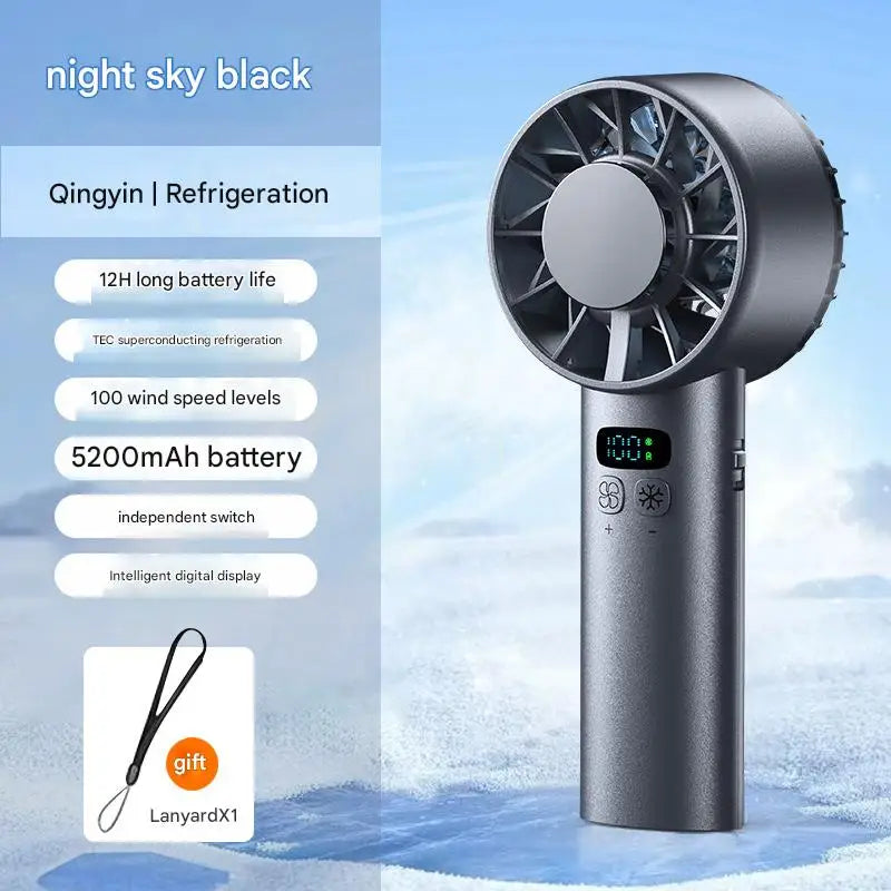 Ventilateur Portable Rechargeable 5200mAh | Affichage LED | USB | Refroidissement Rapide