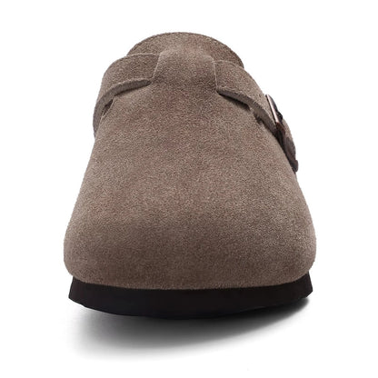 Suede Cork Mule Slippers – Arch Support, Non-Slip Outdoor Sandals