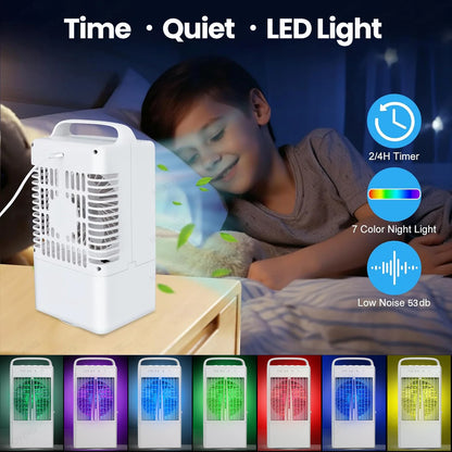 Mini Climatiseur de Bureau USB | Ventilateur Refroidisseur d'Air | Eau + Glace | Chambre Bureau