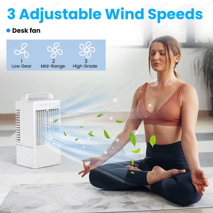 Mini Climatiseur de Bureau USB | Ventilateur Refroidisseur d'Air | Eau + Glace | Chambre Bureau