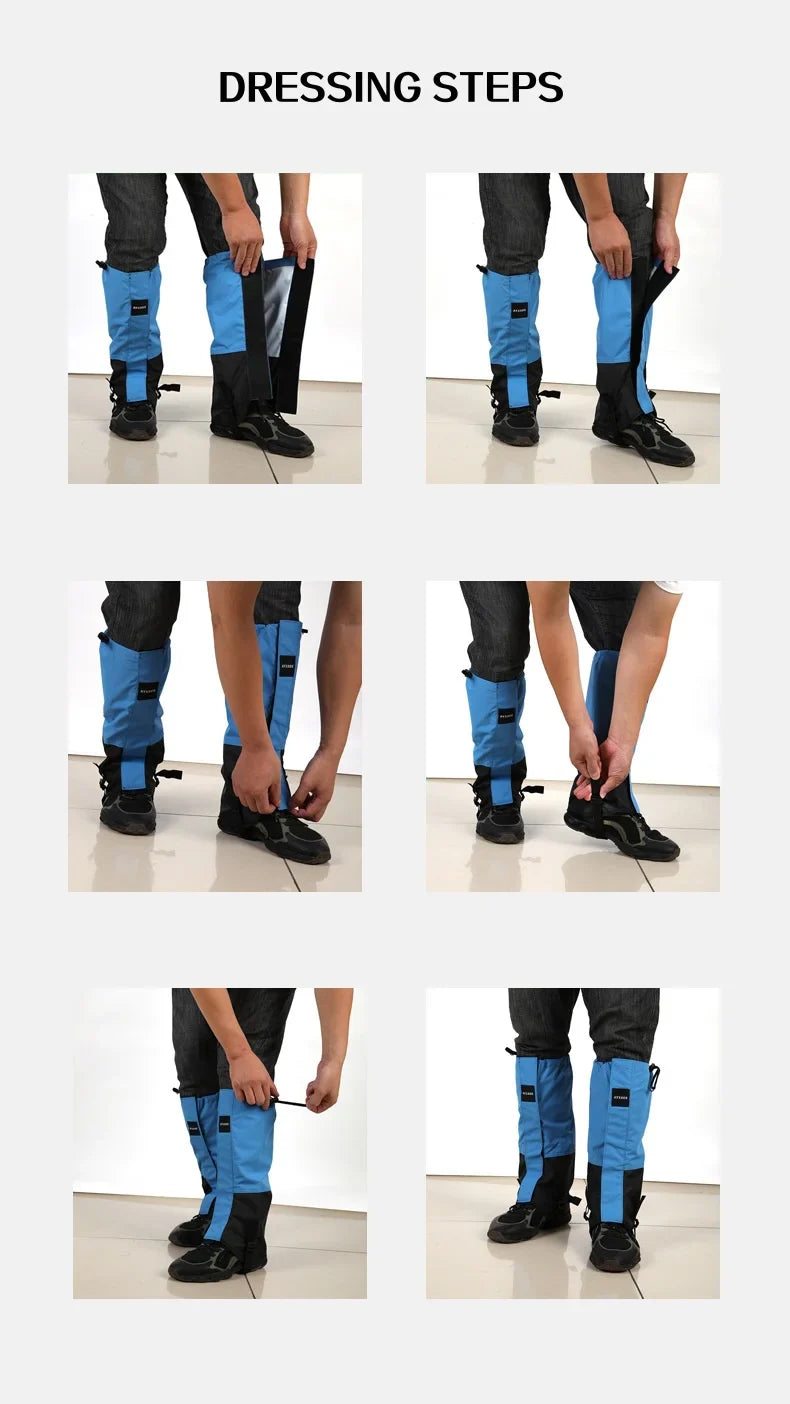 Waterproof Hiking Leg Gaiters – Durable Nylon Shoe Covers for Snow