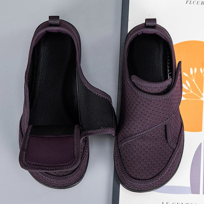 Ortholeg | Elderly Diabetic Open Shoes | Wide Swollen Feet | Adjustable