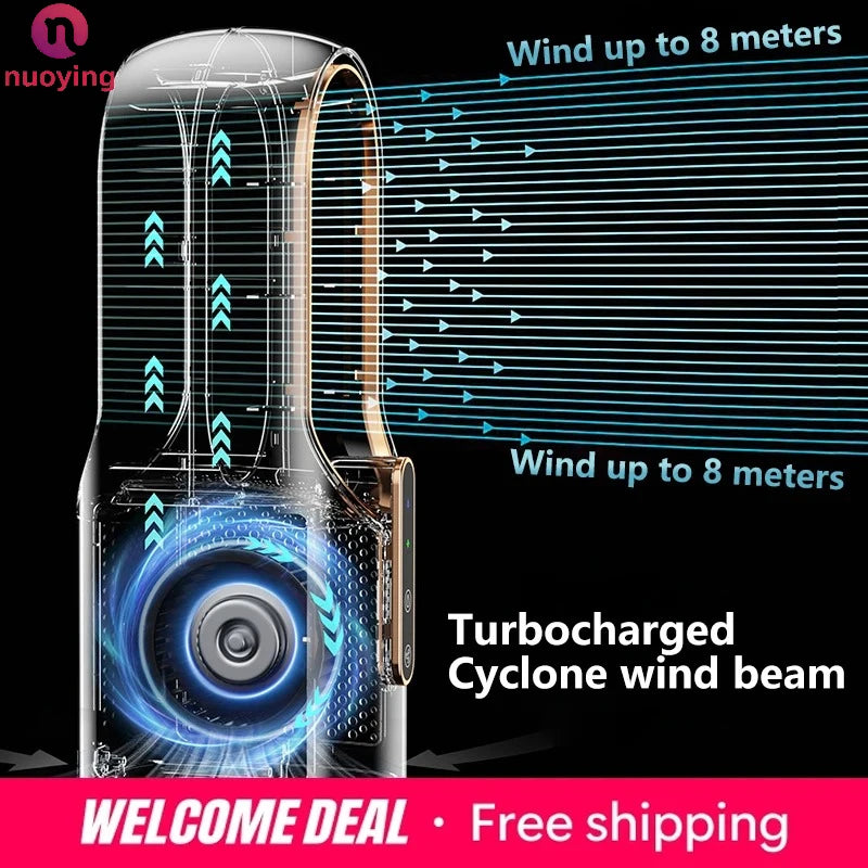 Ventilateur sans Lame 6 Vitesses | USB | Minuterie | Humidificateur | Silencieux Portable