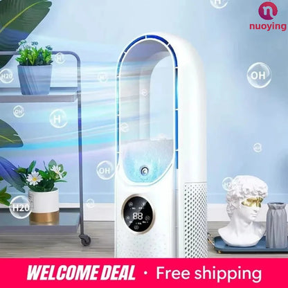 Ventilateur sans Lame 6 Vitesses | USB | Minuterie | Humidificateur | Silencieux Portable
