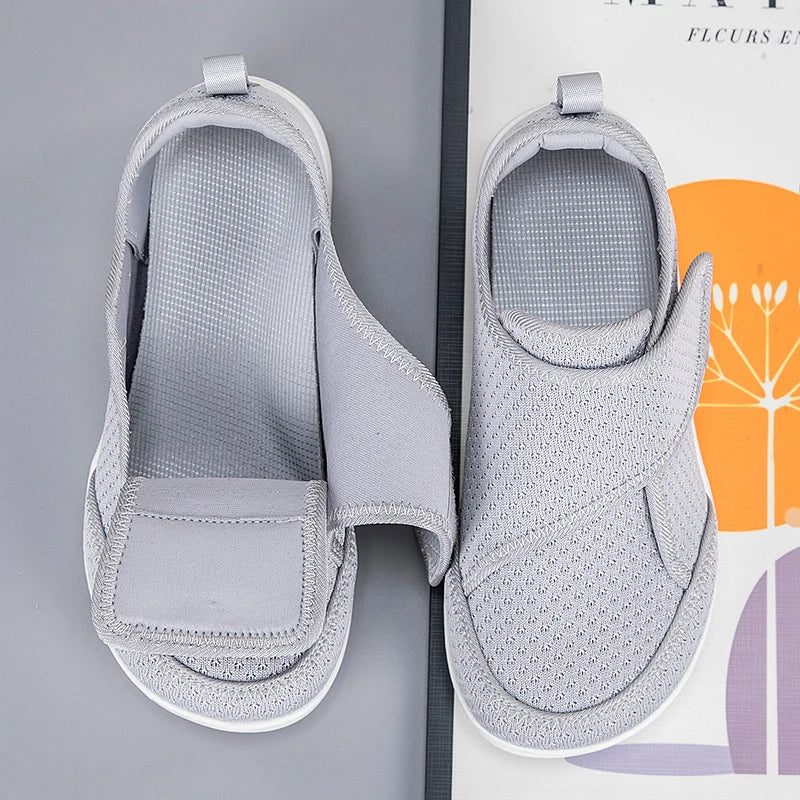 Ortholeg | Elderly Diabetic Open Shoes | Wide Swollen Feet | Adjustable
