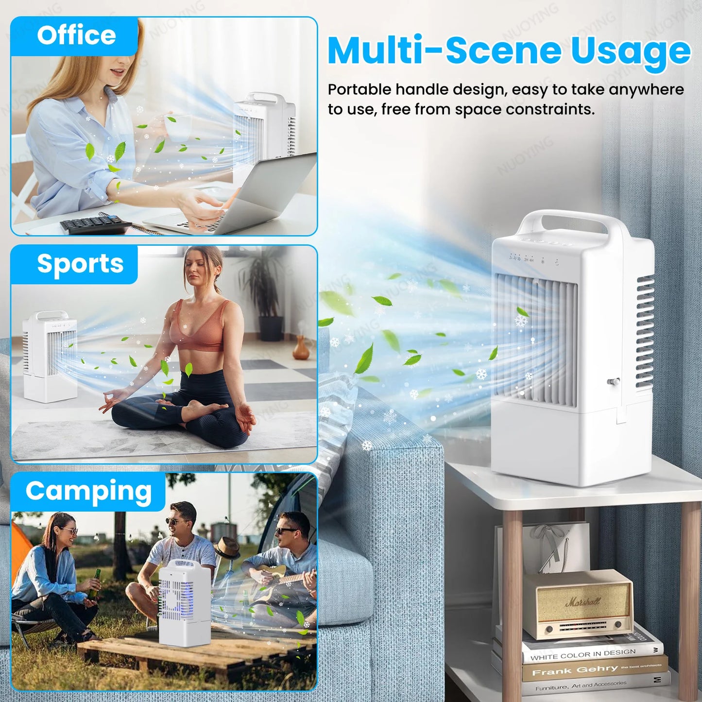 Mini Climatiseur de Bureau USB | Ventilateur Refroidisseur d'Air | Eau + Glace | Chambre Bureau