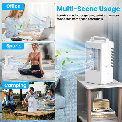 Mini Climatiseur de Bureau USB | Ventilateur Refroidisseur d'Air | Eau + Glace | Chambre Bureau