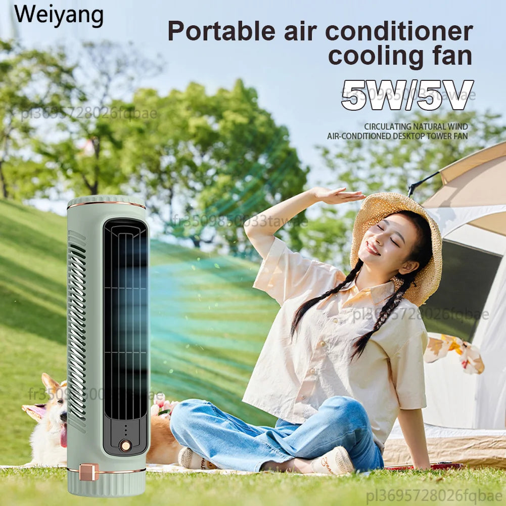 Ventilateur Tour sans Lame 5W | USB | Climatiseur Portable | Bladeless | Chambre Salon