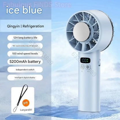 Ventilateur Portable Rechargeable 5200mAh | Affichage LED | USB | Refroidissement Rapide