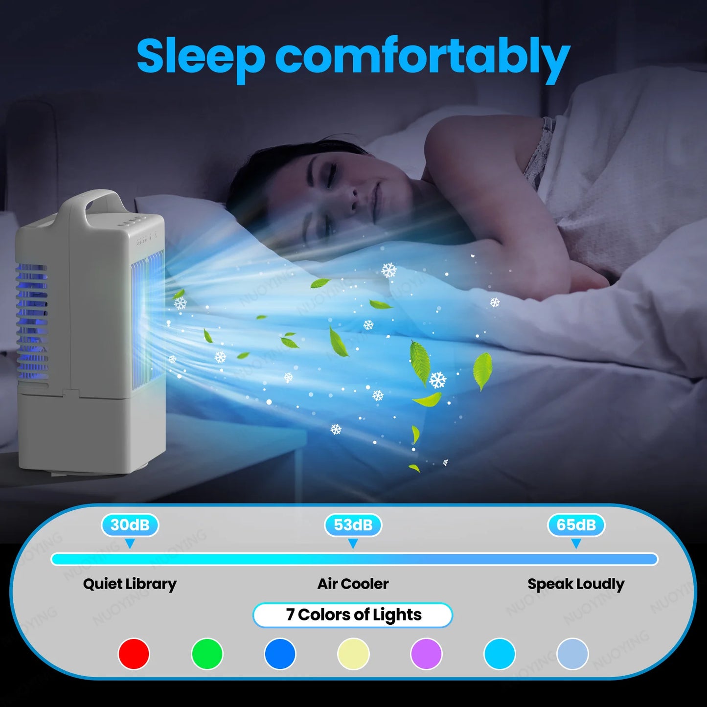 Mini Climatiseur de Bureau USB | Ventilateur Refroidisseur d'Air | Eau + Glace | Chambre Bureau
