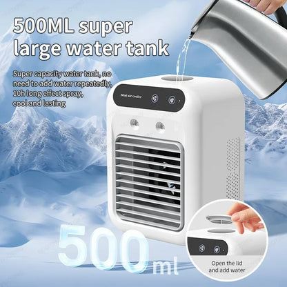 Ventilateur Brumisateur de Bureau | Mini Humidificateur | Refroidissement Portable | Intérieur
