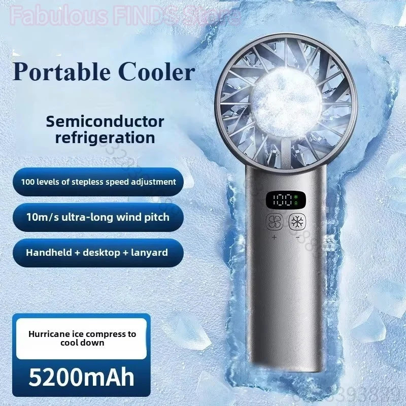 Ventilateur Portable Rechargeable 5200mAh | Affichage LED | USB | Refroidissement Rapide