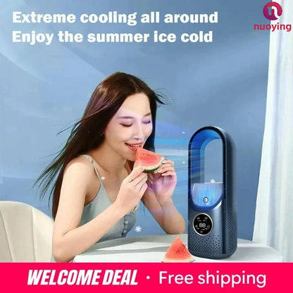Ventilateur sans Lame 6 Vitesses | USB | Minuterie | Humidificateur | Silencieux Portable