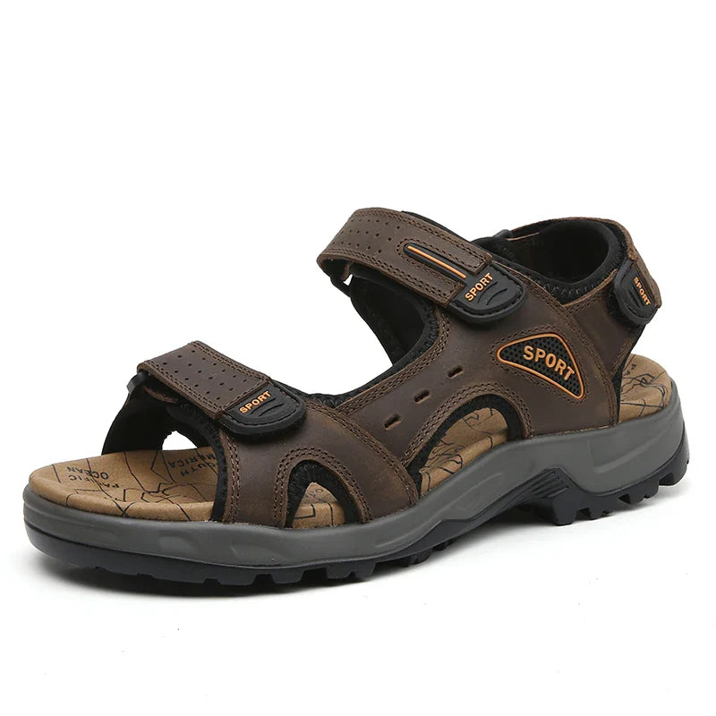 Heren Echt Leren Strandsandalen – Antislip Zomersandalen voor Mannen | Maten 38-48