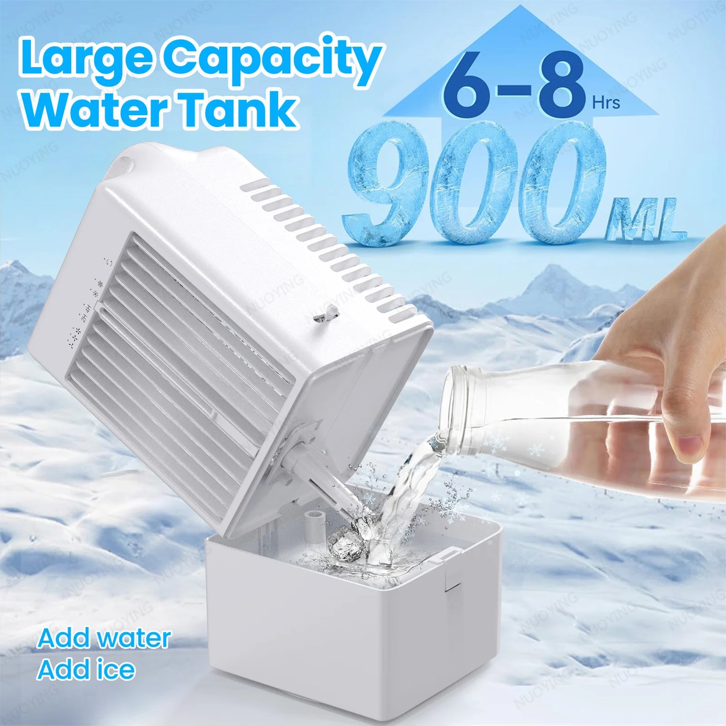 Mini Climatiseur de Bureau USB | Ventilateur Refroidisseur d'Air | Eau + Glace | Chambre Bureau