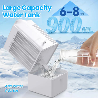 Mini Climatiseur de Bureau USB | Ventilateur Refroidisseur d'Air | Eau + Glace | Chambre Bureau