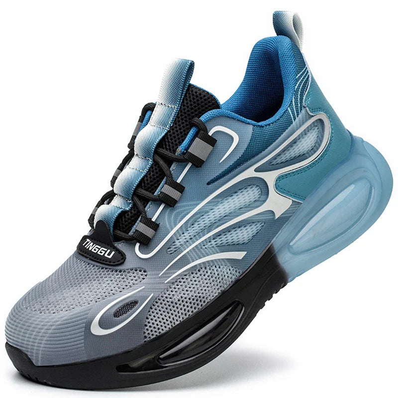 Ademende en schokabsorberende veiligheidsschoenen